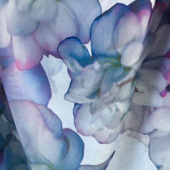 H&M Watercolor Floral Print Sleeveless Midi Shift Dress Size 6 - Picture 4 of 6